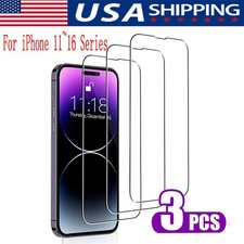 3X Tempered Glass Screen Protector For iPhone 16 15 14 13 12 11 Plus Pro Max LOT