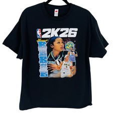 Angel Reese 2K26 Chicago Sky WNBA Black Graphic T Shirt Size XL 2026