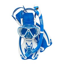 Cressi Unisex Snorkel Mask Rocks Pro Dry Set, Blue/White, Size Small/Medium