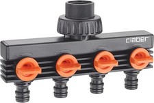Claber 8581  Four‑Way Tap Connector – Multi‑Outlet Adaptor for ¾″ Taps