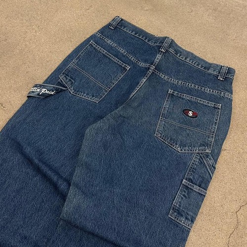Y2K Embroidered Carpenter Baggy Jeans
