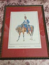Soldatenbild Husar Reiter Herzogtum Sachsen-Weimar 1806-1808 B&uuml;ttenpapier 42x32