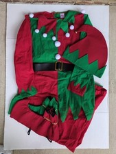 Morph Costumes Christmas Elf Size M Shoe Covers Shirt Pants Hat Belt Polyester