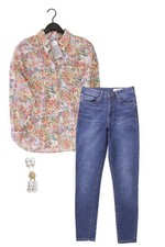 Completo moda donna taglia S con Manguun camicetta taglia 36, jeans taglia S