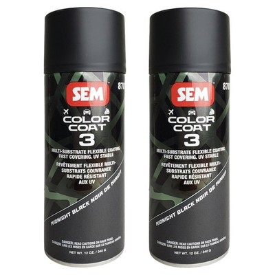 SEM 87013 Color Coat 3 Midnight Black Flexible Coating 12 oz. (2 Pack)