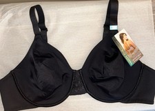 NEW Vanity Fair Beauty Back Sz 44C Underwire Minimizer Bra  76080 Black