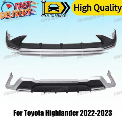 Bumper Diffuser Lip Body Kit Front & Rear For Toyota Highlander 2022 2023