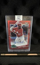 2023 Donruss Optic Rated Prospect Signatures Jordan Walker #RPS-JW Red Prizm /25