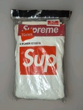 Authentic Supreme / Hanes Boxer Briefs Underwear White 4 Pack SMALL / S 28-30