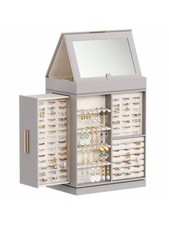 360  Rotating Jewelry Box Mirror Organizer Storage Case Ring Necklace Gift