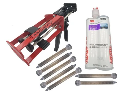 TRAKTRONIX 3M 08115 Panel Bonding Adhesive + Applicator Gun 08571 + 7 Mixing Nozzles 8193