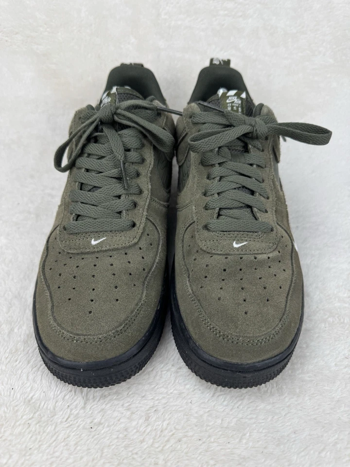 Nike Air Force 1 Low Olive Green Suede Trainers UK7 Very Good Condition - Image 4 of 4
