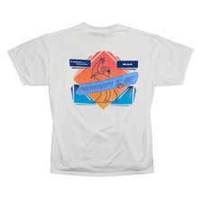 Vintage Jerzees Rockwell Software Microsoft Tech T-Shirt Mens Large White Pocket