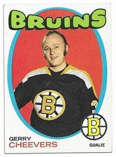 GERRY CHEEVERS 1971-72 Topps Hockey card #54 Boston Bruins VG-/GD+