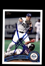 Signed Baseball Card Auto Sean Rodriguez 2011 Topps #397 Tampa Bay Rays