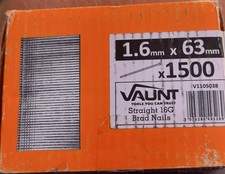 Vaunt Straight 16g Brad Nails, model V1105038, in a 63mm length