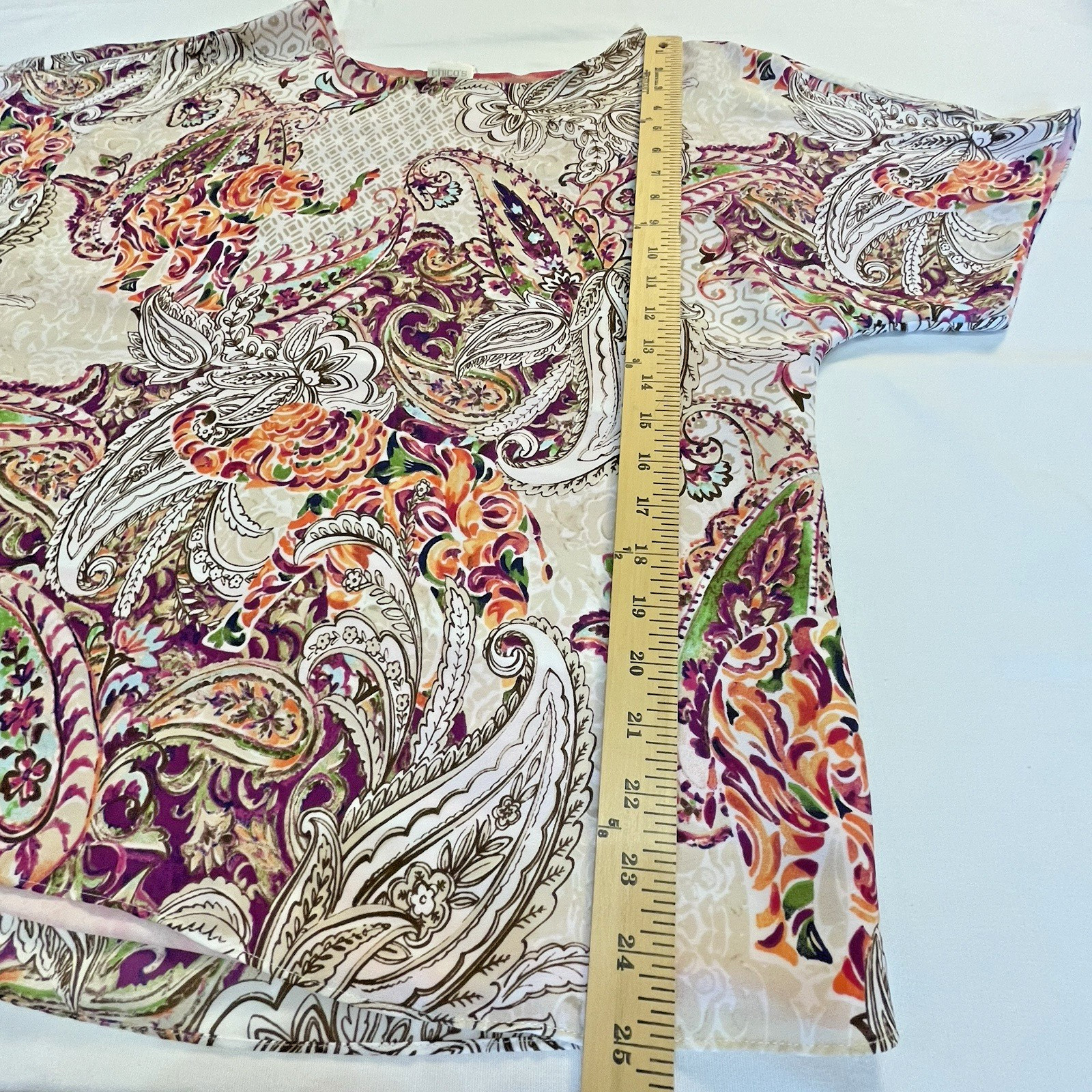 Chico's Reversible Blouse Top 2 Patterns Short Sl… - image 12