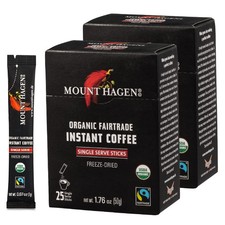 25 Count Single Serve Instant Coffee Packets - 2 Pack Organic Medium Roast ...