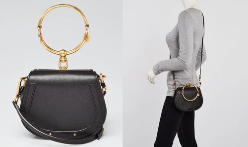 Chloe Black Leather Small Nile Bracelet Bag