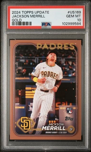 💎2024 Topps Update Gold /2024 #US169 Jackson Merrill RD SD Padres PSA 10💎