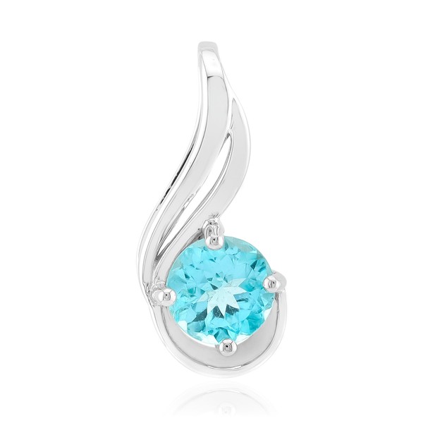 Cavill Blauer Apatit AnhäNger 0,68Ct Rundschliff 925 Sterling Silber Schmuck-image