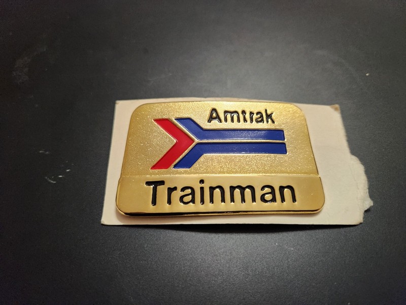 Vintage Amtrak Trainman Hat Badge Plate Pin Railroad Uniform 