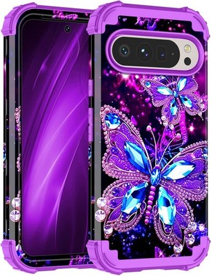 Google Pixel 9 Case/Pixel 9 Pro Case, Glow in The Dark Three Layer Heavy Duty