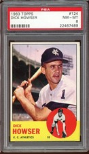 1963 Topps Baseball #124 Dick Howser PSA 8