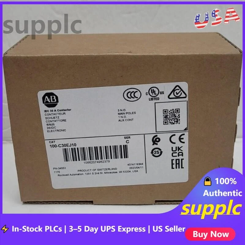 US Allen-Bradley 100-C30EJ10 Contactor, 24v DC Coil 662074962372