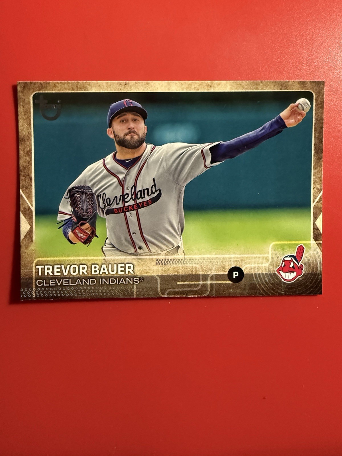 2015 Topps T.J. House Trevor Bauer VARIATION #111 Throwback Topps Logo SSP