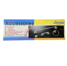 4 Piece Chrome Bathroom Accessory Set 18k Gold Trim - Missing Hook Hanger