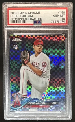2018 Topps Chrome Shohei Ohtani RC Refractor X Fractor Rookie #150 Angels PSA 10