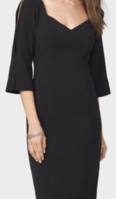 Beyond By Ashley Graham Dress Sheath Black Midi Women 22W NEW | eBay