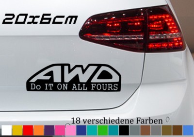AWD 20x6cm Allrad Aufkleber Quattro Deko Car Tuning Bomb JDM OEM Sticker Q5 4x4