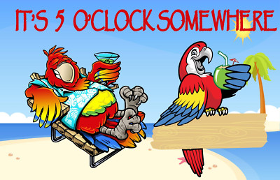  its 5 o clock somewhere flag Jimmy buffet party cocktail beer  3'X5' FEET 