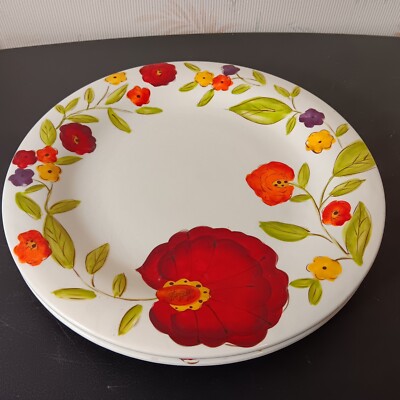Pair Of Gates Wear 11'' Floral Pattern Dinner Plates (Designed in California)