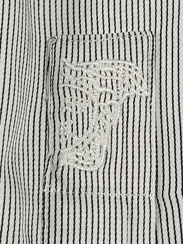 Authentic Gianni Versace Dress Shirt Men 17.5 Striped Formal Button Preppy White - Picture 5 of 16