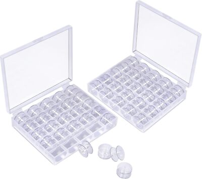 50 Pcs Bobbins, Plastic Bobbins for Sewing Machine, Sewing Bobbins with Bobbin C