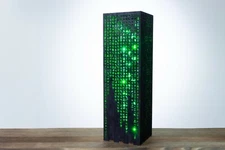 Green Code lamp | Green Hieroglyphs Numbers Vertical Lines | Cyberpunk lamp