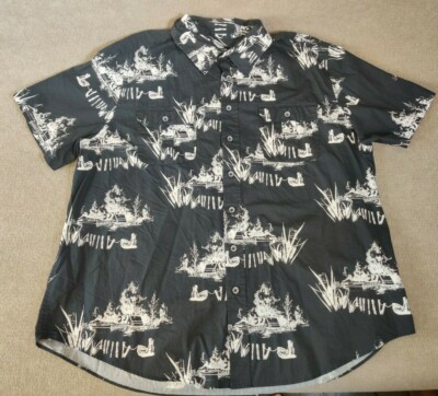 Boulder Creek Trading Company Men's S/S Button Shirt 2XL Big Swamp Cabin Boat