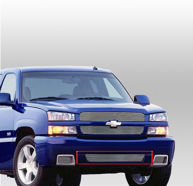 20032006 CHEVY SILVERADO 1500 SS POLISHED FRONT BUMPER BILLET GRILLE