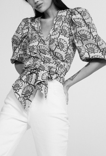 Claudie Pierlot - Hochwertige Wickelbluse für Damen | Gr: 40 | Farbe: Mehrfarbig - Bild 2 von 18