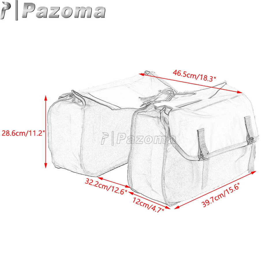 Waterproof Canvass Saddle Bags Luggage Storage Bag Universal For Harley Yamaha - Imagem 4 de 4