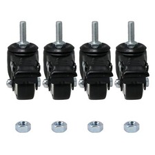 SHANOER 4pcs Heavy Duty PU Swivel Castor Wheels with Brake Lockable 240kg M8x25
