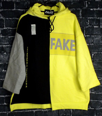 NOS Basic House FAKE Women's Neon Green & Black Hoodie  Size XS
