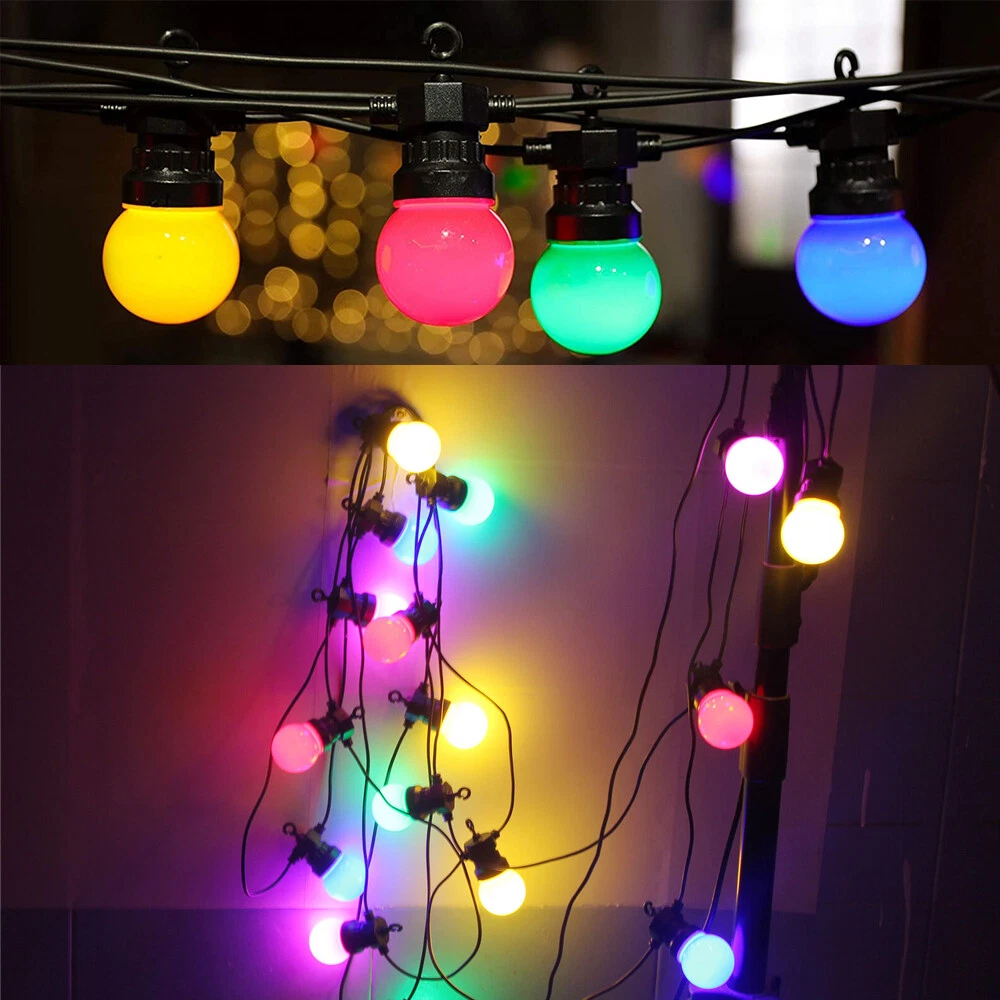 42ft Multicolored LED Festoon Lighting In Outdoor Garden Fairy Lights Waterproof