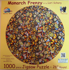 MONARCH FRENZY 1000 Piece Round Jigsaw Puzzle 26 Round in BRAND NEW Condition