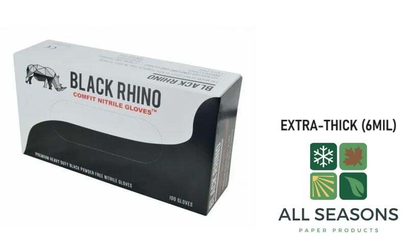 CASE 10 BOXES/Black Rhino H/D 6mil Nitrile P/F Gloves/EXPRESS