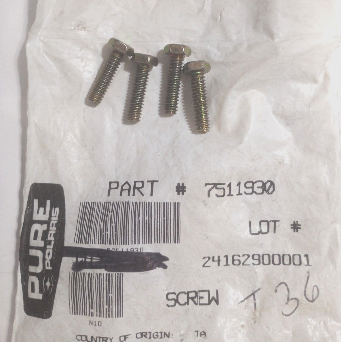 Polaris Scrambler, Sportsman, Magnum Screw NOS 7511930 Qty. 4 (L