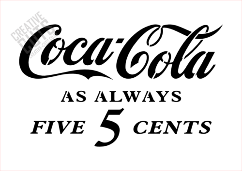 Coca Cola retro stencil --- Reusable ---- Premium Mylar - Afbeelding 1 van 2